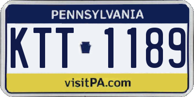 PA license plate KTT1189
