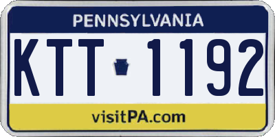 PA license plate KTT1192