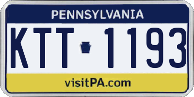 PA license plate KTT1193