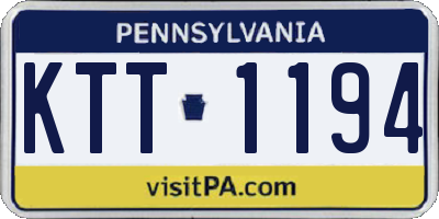 PA license plate KTT1194