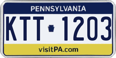 PA license plate KTT1203