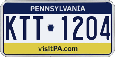 PA license plate KTT1204