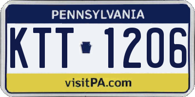 PA license plate KTT1206