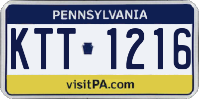 PA license plate KTT1216