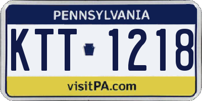 PA license plate KTT1218