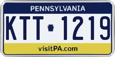 PA license plate KTT1219