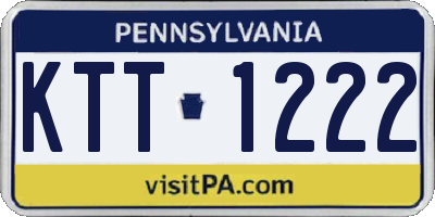 PA license plate KTT1222