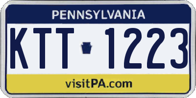 PA license plate KTT1223