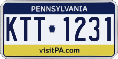 PA license plate KTT1231