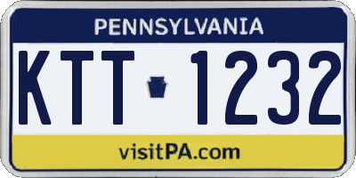 PA license plate KTT1232