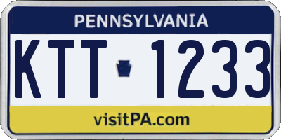 PA license plate KTT1233