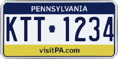 PA license plate KTT1234