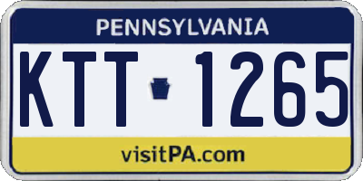 PA license plate KTT1265