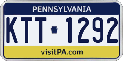 PA license plate KTT1292
