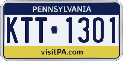 PA license plate KTT1301