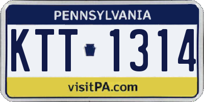 PA license plate KTT1314