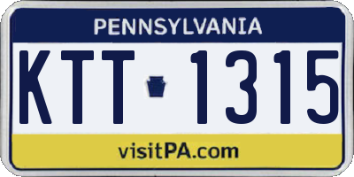 PA license plate KTT1315