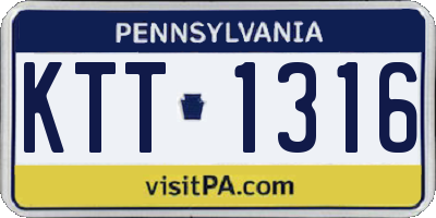 PA license plate KTT1316