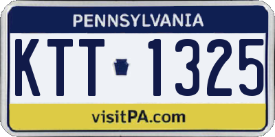 PA license plate KTT1325