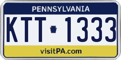 PA license plate KTT1333