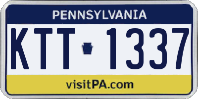 PA license plate KTT1337