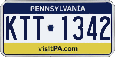 PA license plate KTT1342