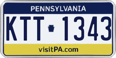 PA license plate KTT1343