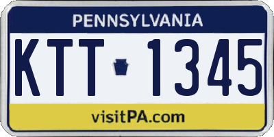 PA license plate KTT1345