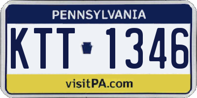 PA license plate KTT1346