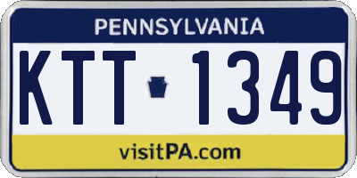 PA license plate KTT1349