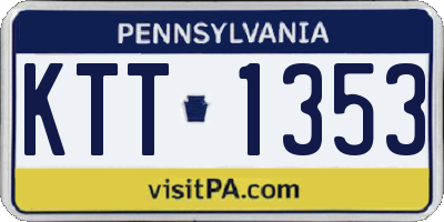 PA license plate KTT1353