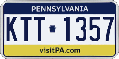 PA license plate KTT1357