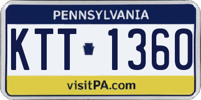 PA license plate KTT1360