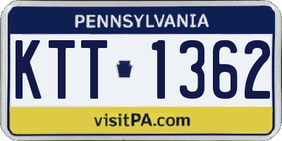 PA license plate KTT1362
