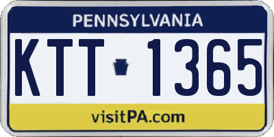 PA license plate KTT1365