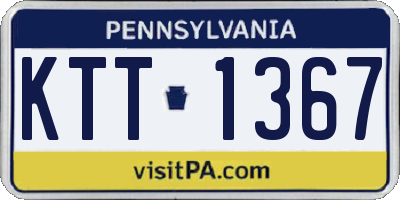 PA license plate KTT1367