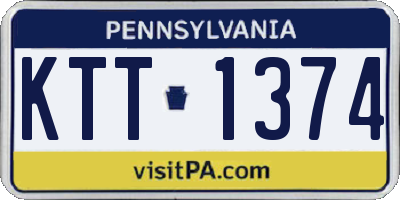 PA license plate KTT1374