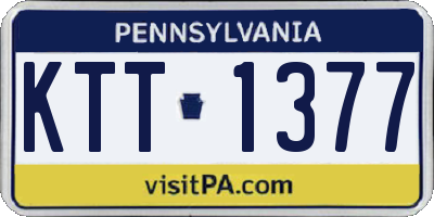 PA license plate KTT1377