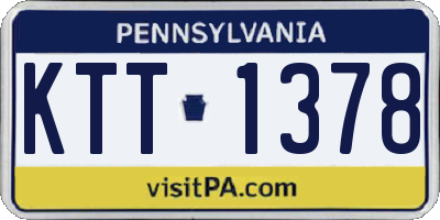 PA license plate KTT1378