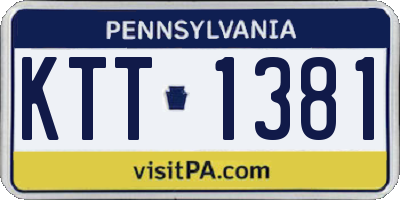 PA license plate KTT1381
