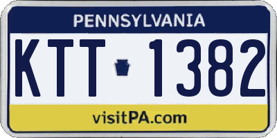 PA license plate KTT1382