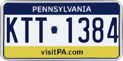 PA license plate KTT1384