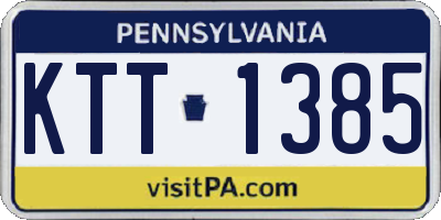 PA license plate KTT1385