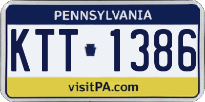 PA license plate KTT1386