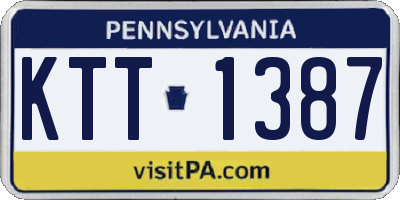 PA license plate KTT1387