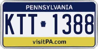 PA license plate KTT1388