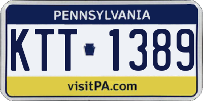 PA license plate KTT1389