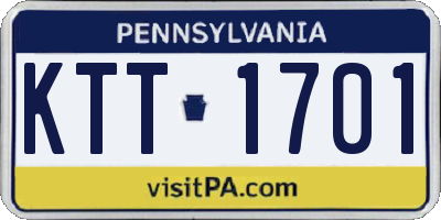 PA license plate KTT1701
