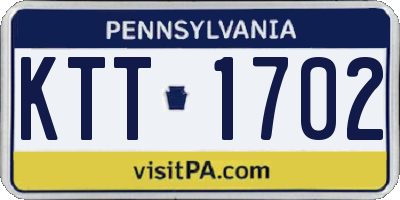 PA license plate KTT1702