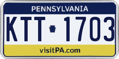 PA license plate KTT1703